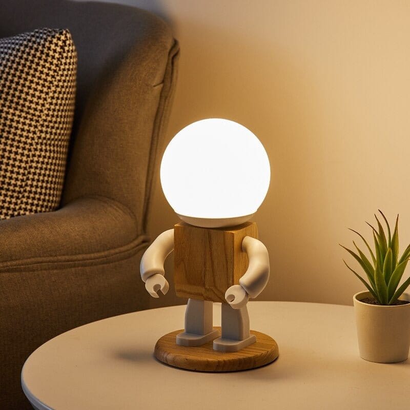 Lampada da comodino in legno umanoide Titolo predefinito