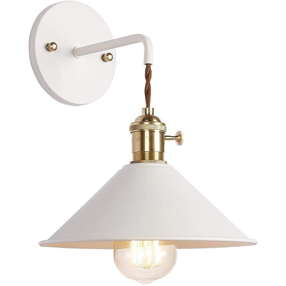 Lampada da comodino vintage in metallo Bianco