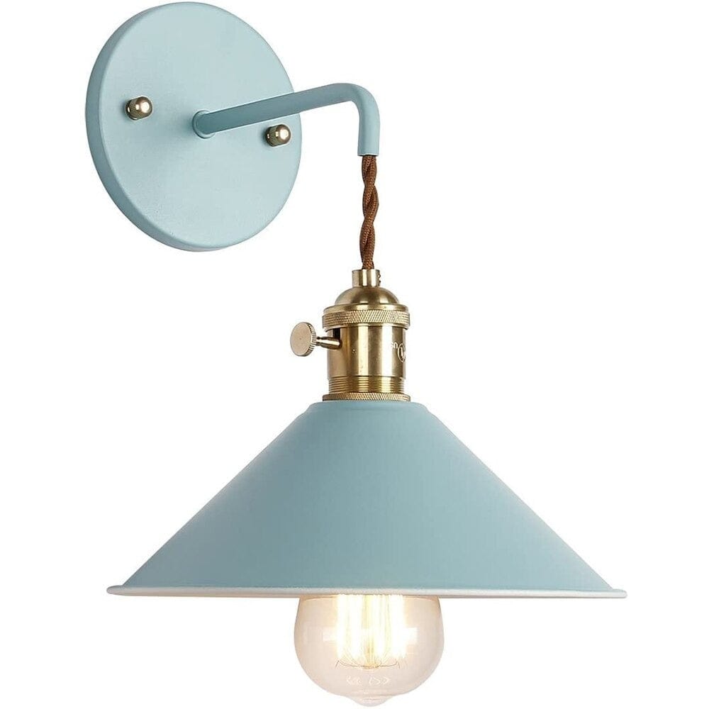 Lampada da comodino vintage in metallo Blu
