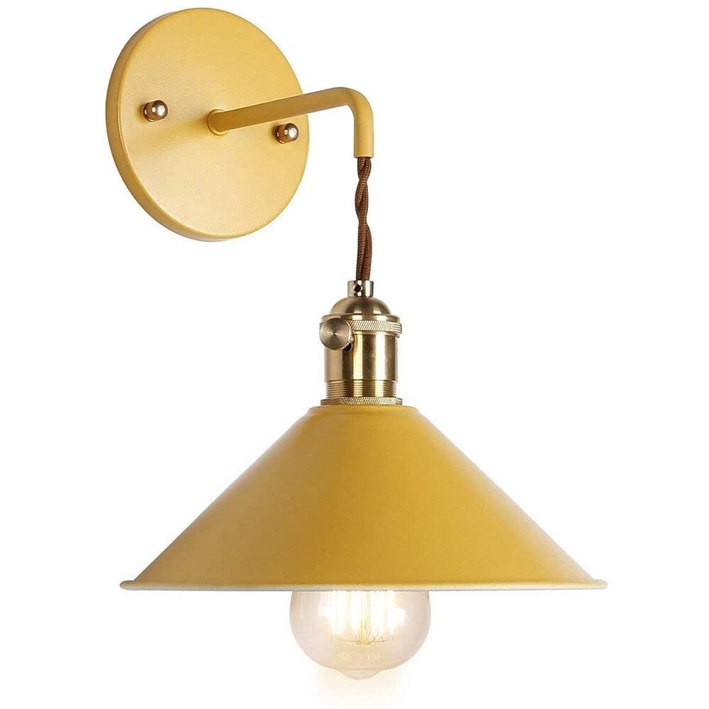 Lampada da comodino vintage in metallo GIALLO