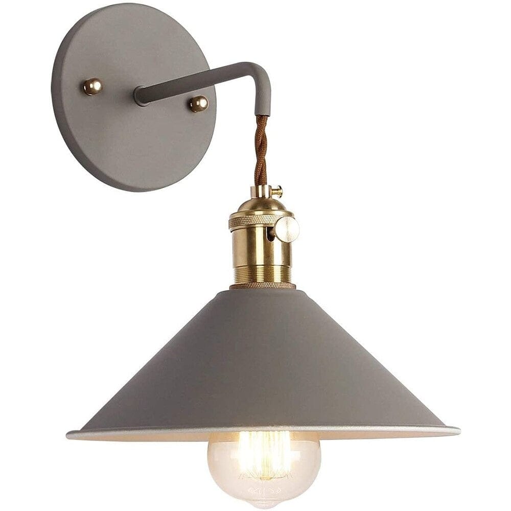 Lampada da comodino vintage in metallo Grigio