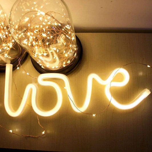 Lampada da comodino al neon LOVE GIALLO / 1