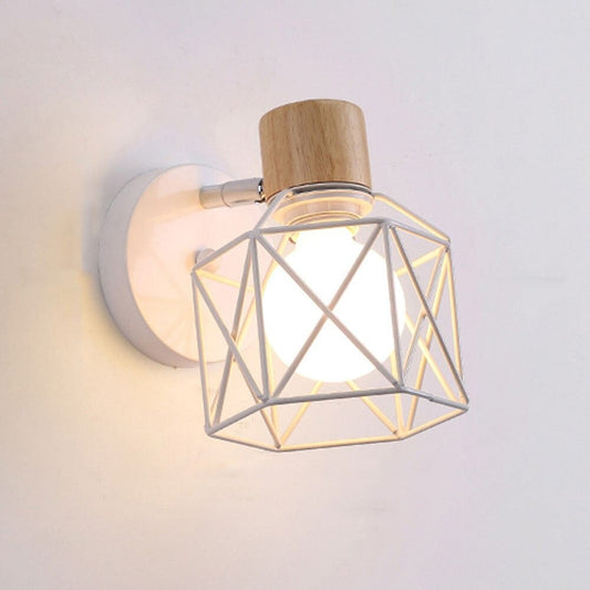 Lampada da comodino da parete industriale Cage Bianco
