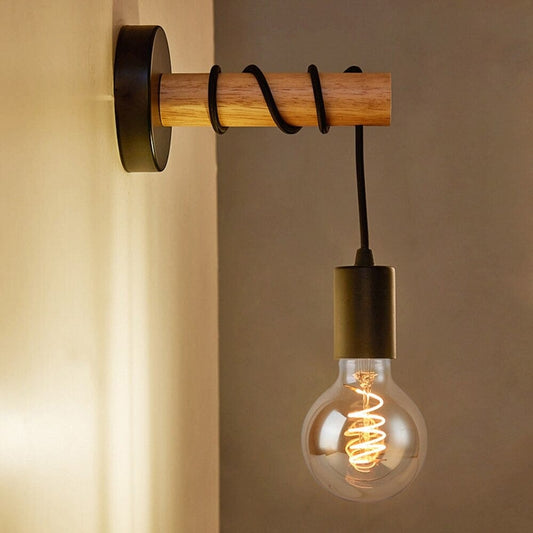 Lampada da comodino da parete industriale nera Titolo predefinito