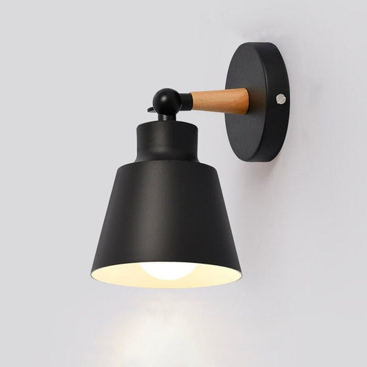 Lampada da comodino da parete scandinava in metallo Nero / Senza