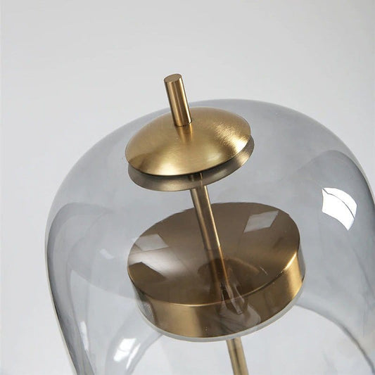 Lampada da comodino di design con paralume in vetro