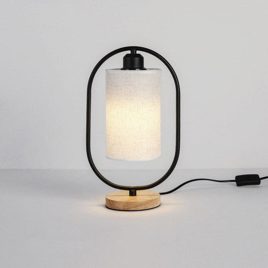 Lampada da comodino in legno in stile industriale