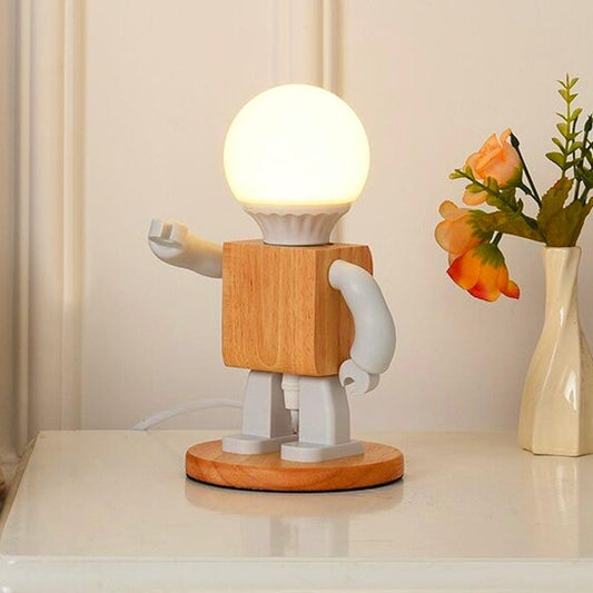 Lampada da comodino in legno umanoide Titolo predefinito