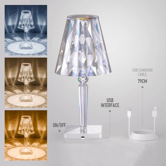 Lampada da comodino LED Diamond Con batteria / Diamante
