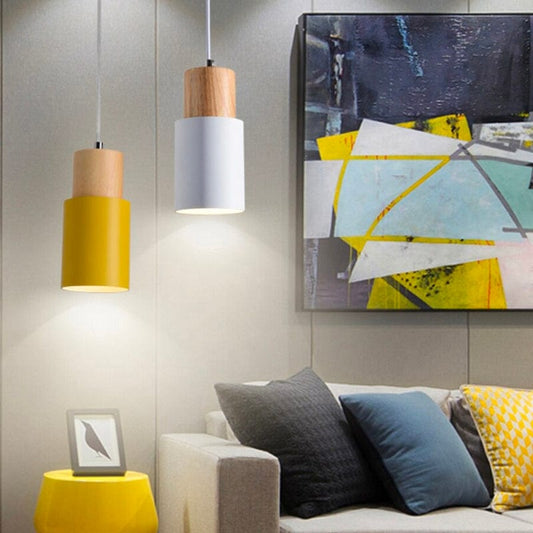 Lampada da comodino sospesa in legno
