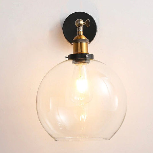 Lampada da comodino vintage in vetro