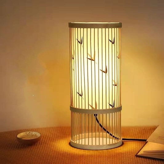 Lampada da comodino Zen in bambù giapponese Uccello